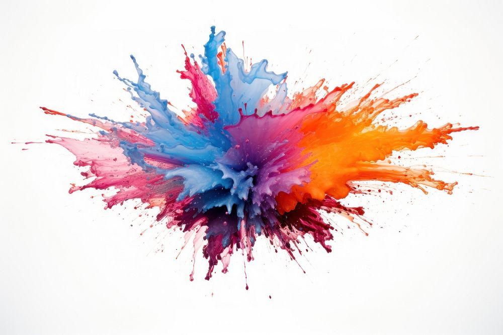 Explosion painting white background splattered. AI generated Image by rawpixel.