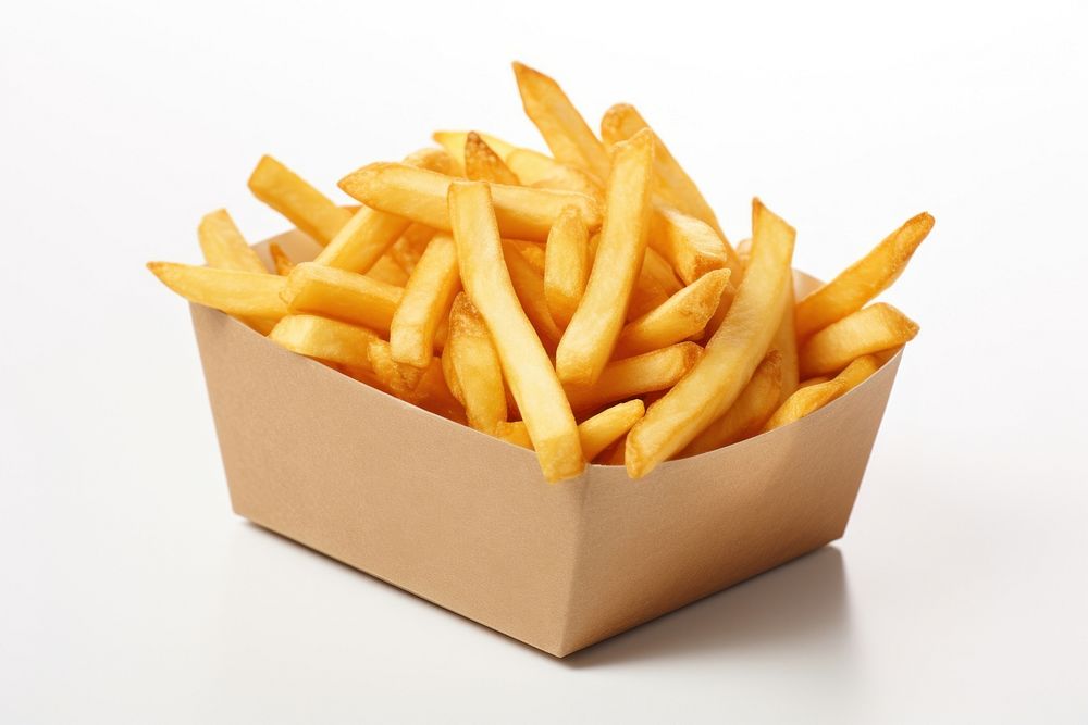 French fries paper food dish.
