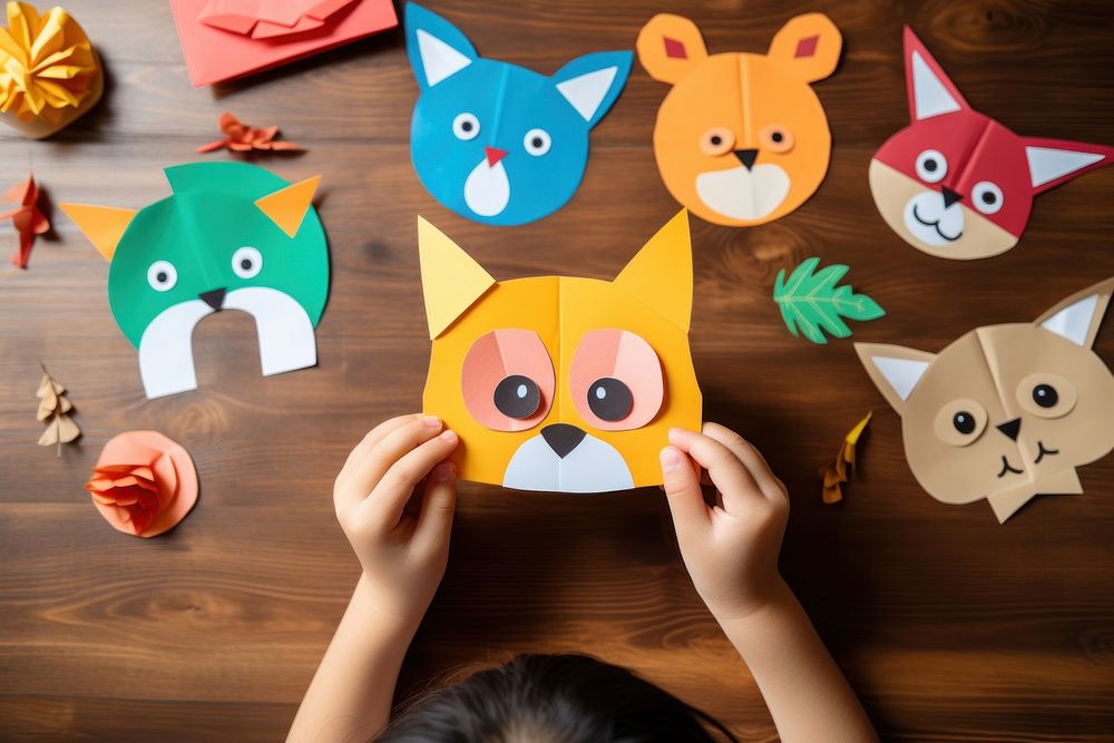 Simple animal paper craft origami hand art. AI generated Image by rawpixel.