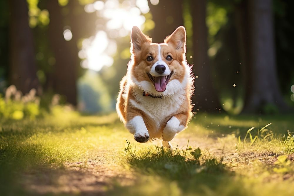 Happy dog running outdoors mammal | Free Photo - rawpixel