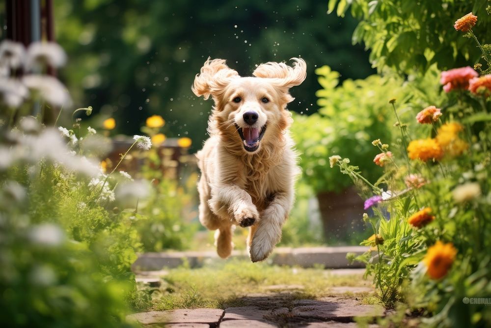 Dog running outdoors animal mammal.