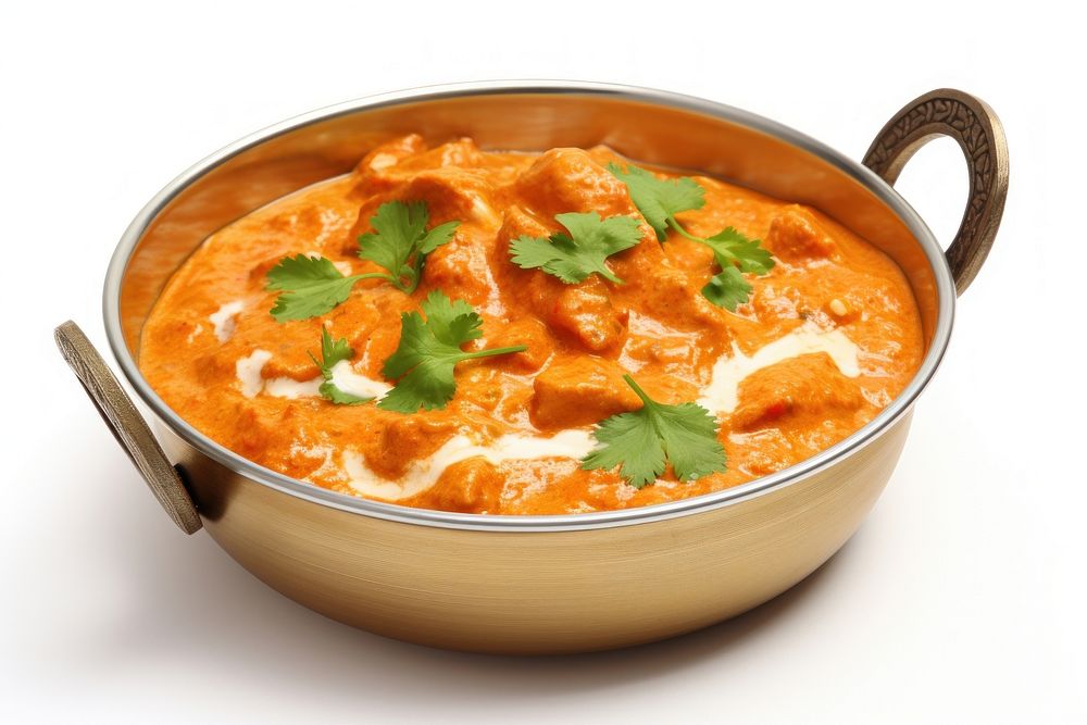 Indian butter chicken curry food meal dish.