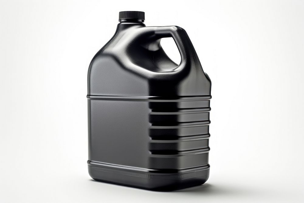 Motor oil bottle white background container.