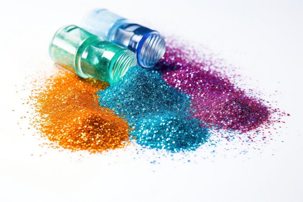 Spilled glitter powder white background splattered. AI generated Image by rawpixel.