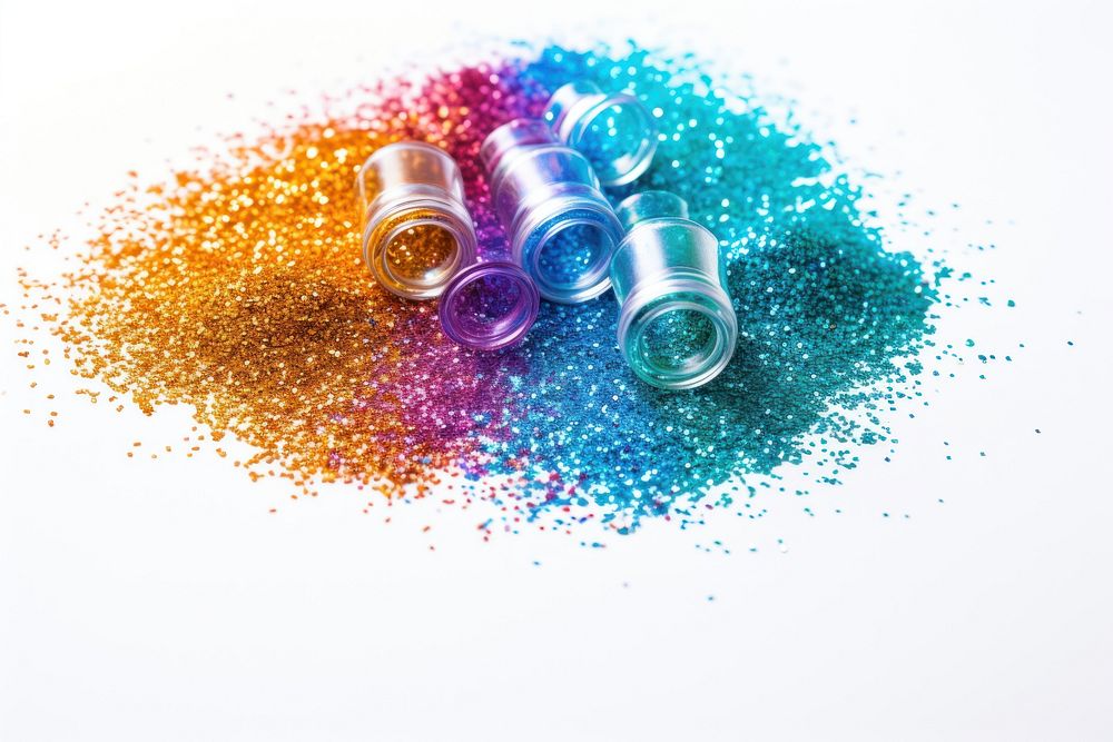 Spilled glitter white background celebration variation. AI generated Image by rawpixel.