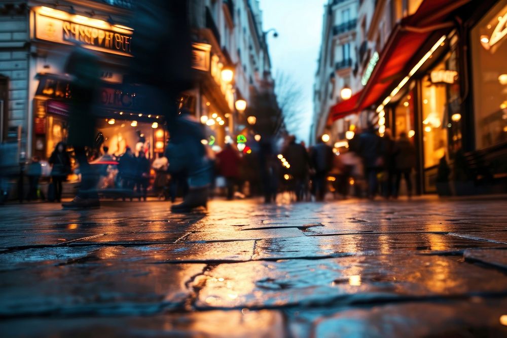 Paris urban street adult city. AI generated Image by rawpixel.