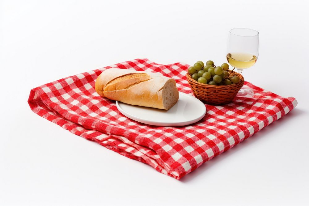 Picnic sheet plate bread food. AI generated Image by rawpixel.