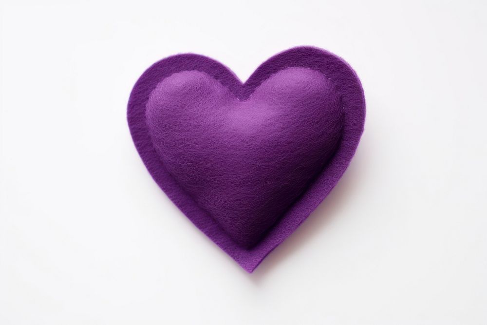 Purple heart white background creativity.
