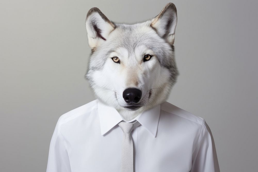 Wolf animal shirt portrait.