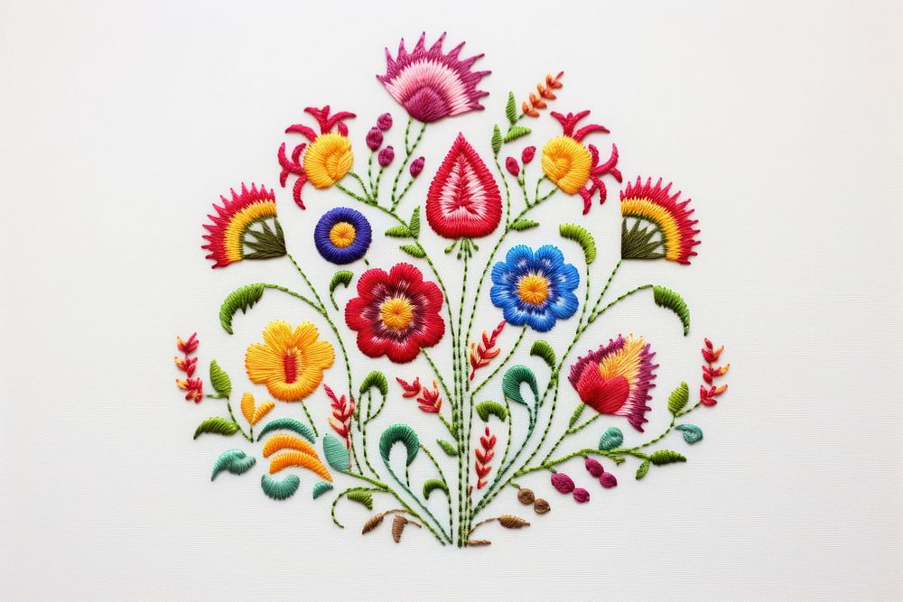 Embroidery needlework textile pattern.