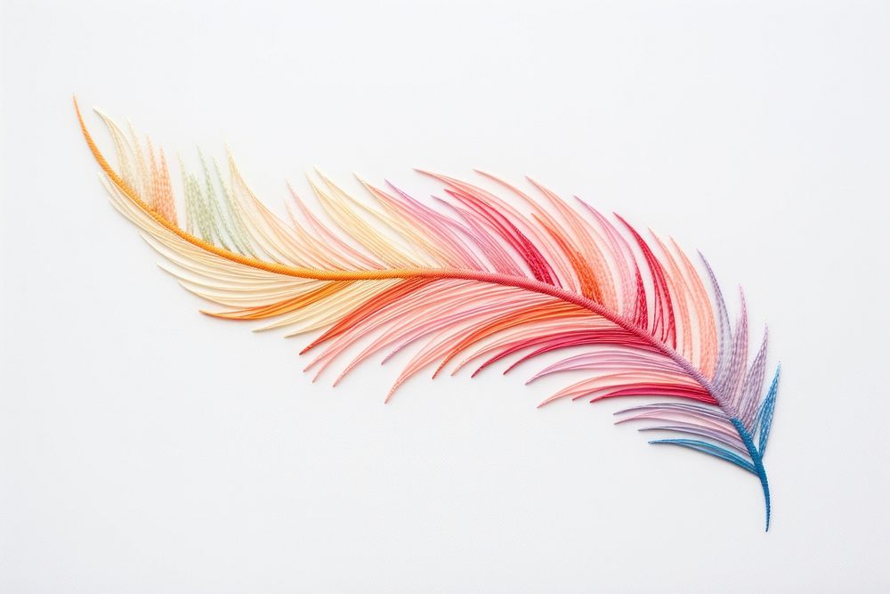 Feather in embroidery style pattern art lightweight.