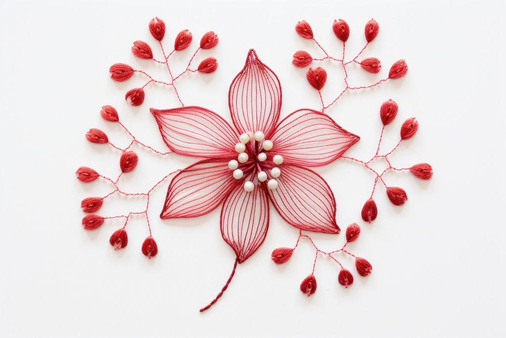 Needlework embroidery pattern flower.