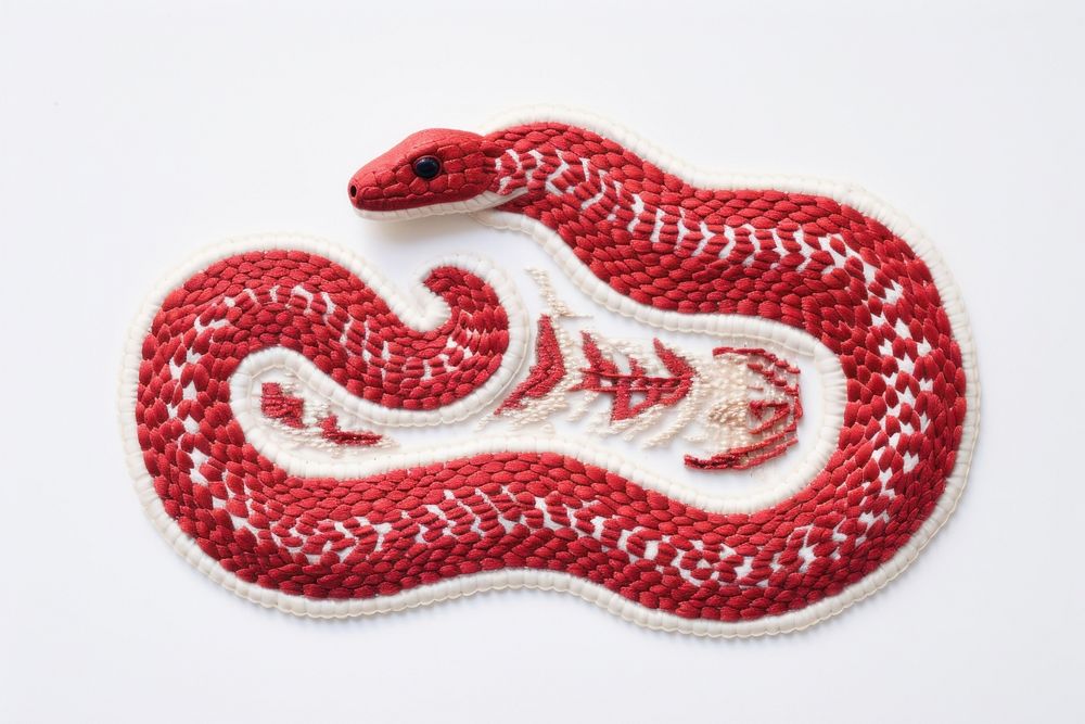 Snakein embroidery style reptile textile pattern.