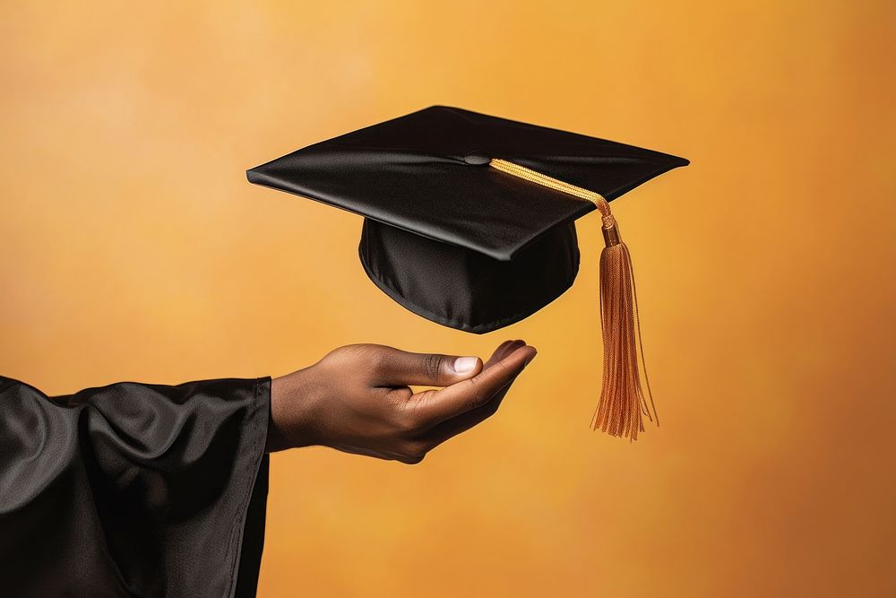 Graduation cap student holding hand. AI generated Image by rawpixel.