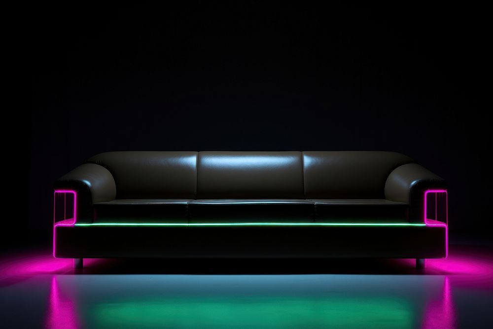 Photography of a sofa radiant silhouette light furniture lighting.