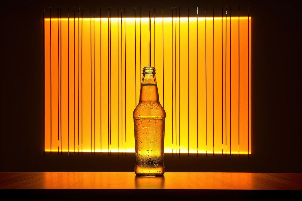 Photography of beer radiant silhouette bottle glass drink.