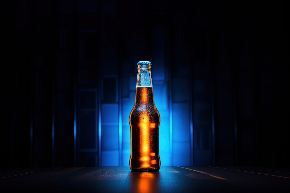 Photography of beer radiant silhouette bottle drink glass.