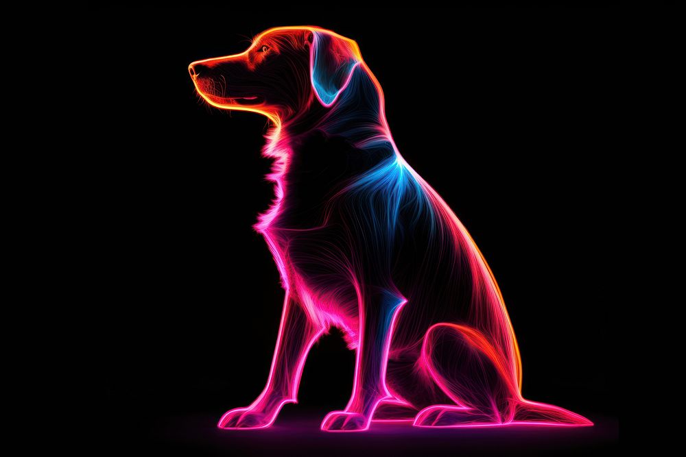 Dog radiant silhouette light animal mammal.