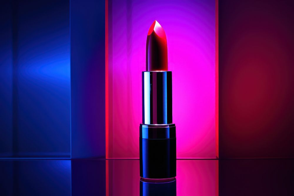 Photography of lipstick radiant silhouette cosmetics light illuminated.