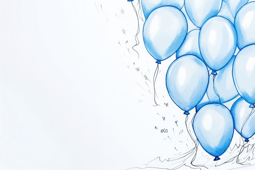 Vintage drawing birthday party balloon blue backgrounds.