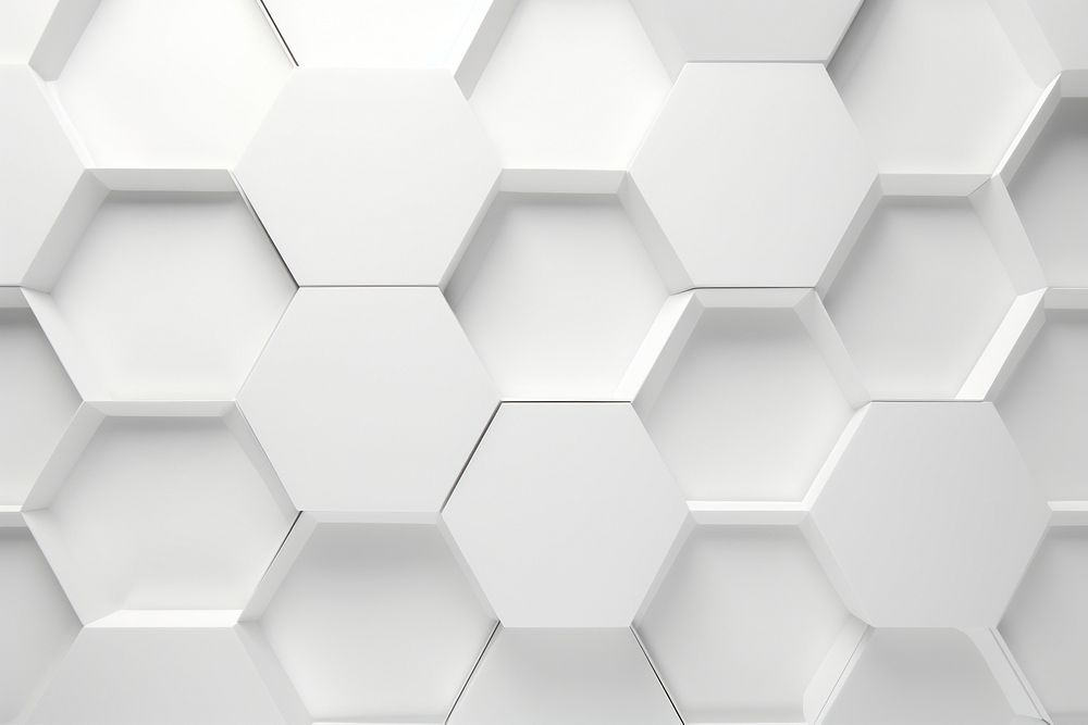 White heaxgon texture background backgrounds repetition monochrome. AI generated Image by rawpixel.