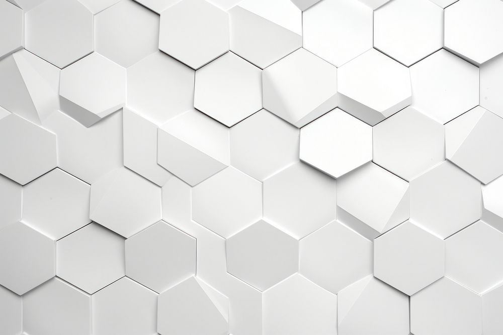 White heaxgon texture background backgrounds tile architecture. AI generated Image by rawpixel.