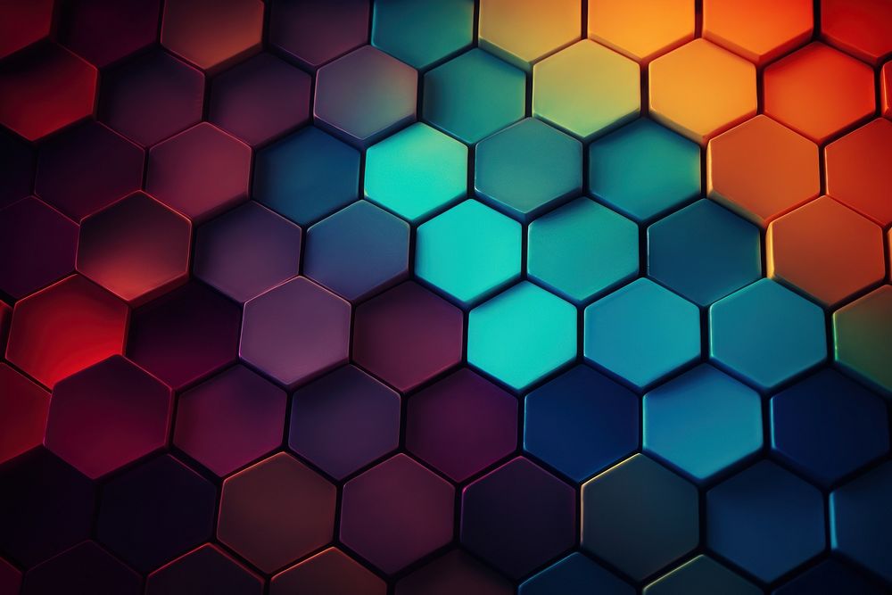 Colored hexagon texture background backgrounds pattern futuristic. AI generated Image by rawpixel.