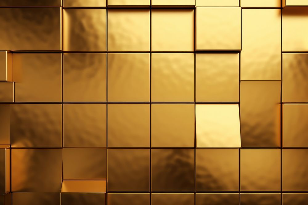 Golden tiles texture background architecture backgrounds repetition. AI generated Image by rawpixel.