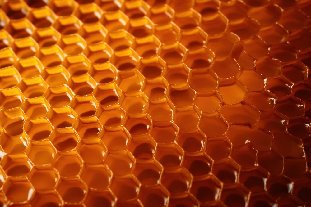 Honeycomb texture background backgrounds repetition abundance. AI generated Image by rawpixel.