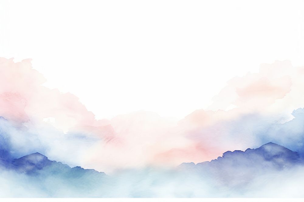 Water color painting border nature outdoors cloud.