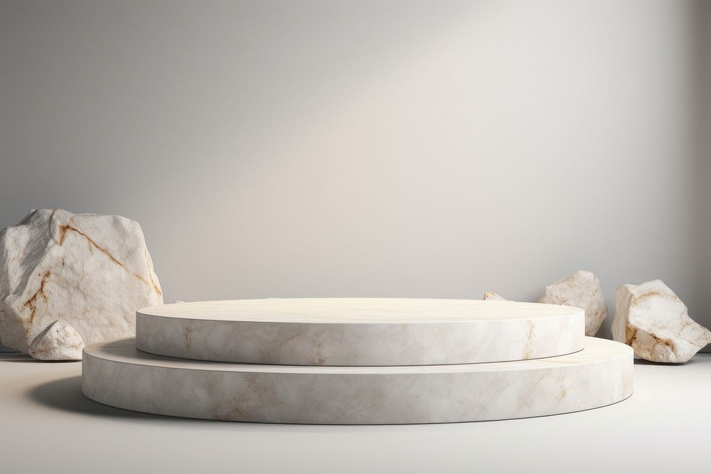 White stone podium architecture furniture porcelain. AI generated Image by rawpixel.