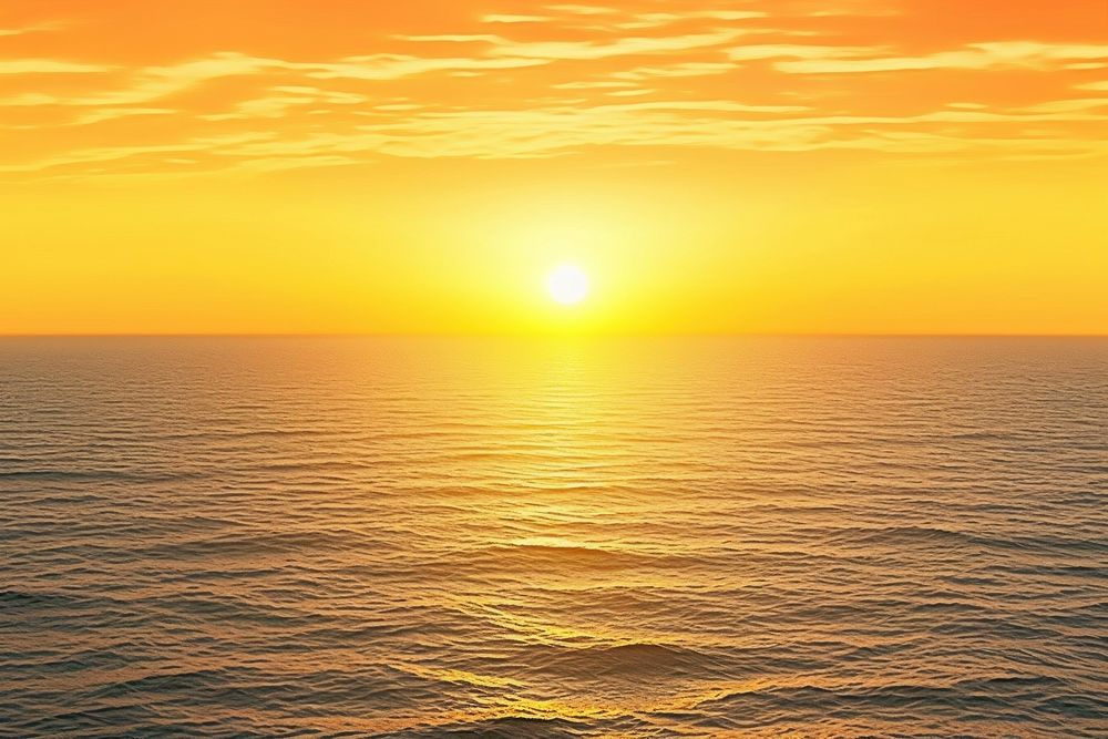 Sun rising over the ocean sunlight outdoors horizon.