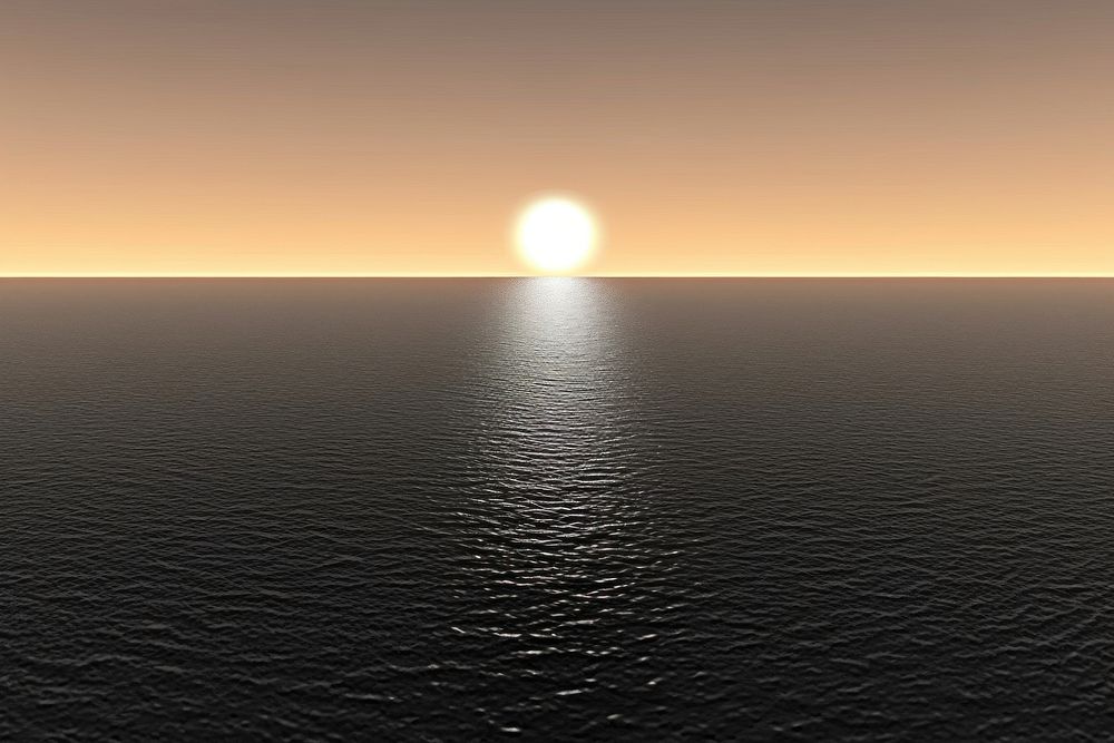 Sun rising over the ocean outdoors horizon nature.