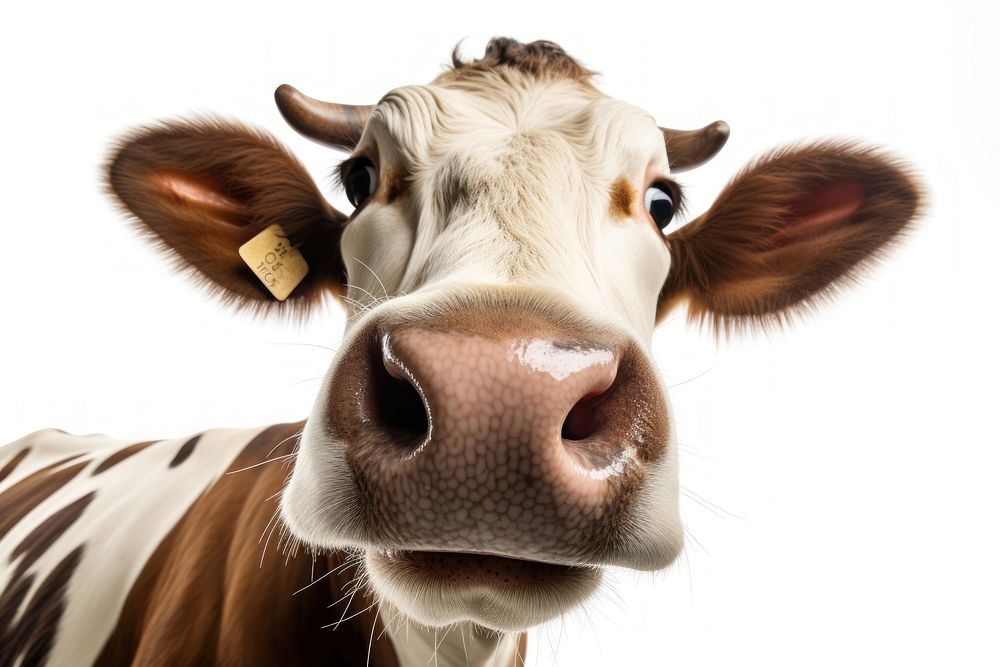 Selfie cow livestock mammal animal.