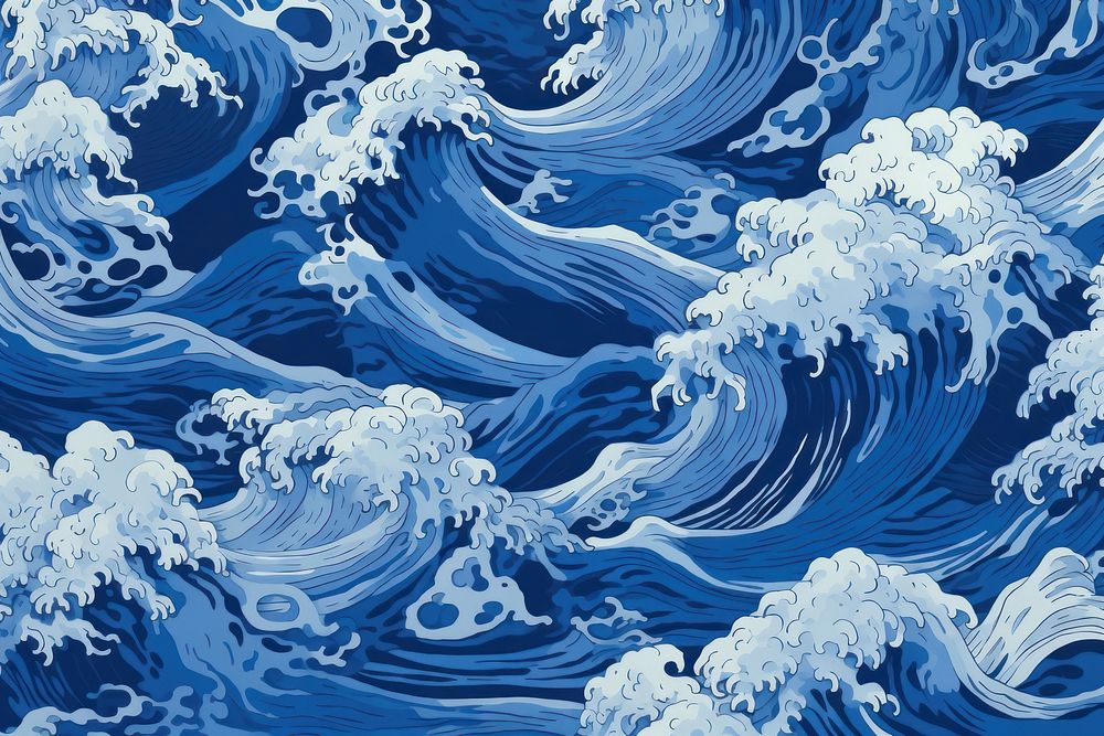 Ocean and wave pattern nature blue.