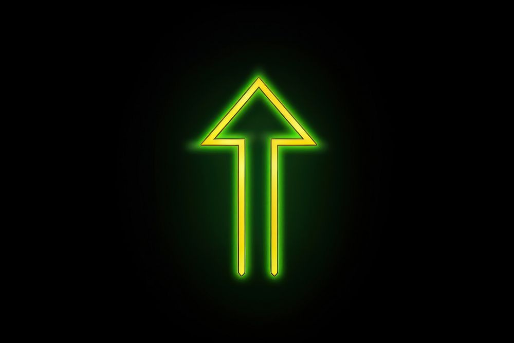 Neon icon arrow symbol light shape. AI generated Image by rawpixel.