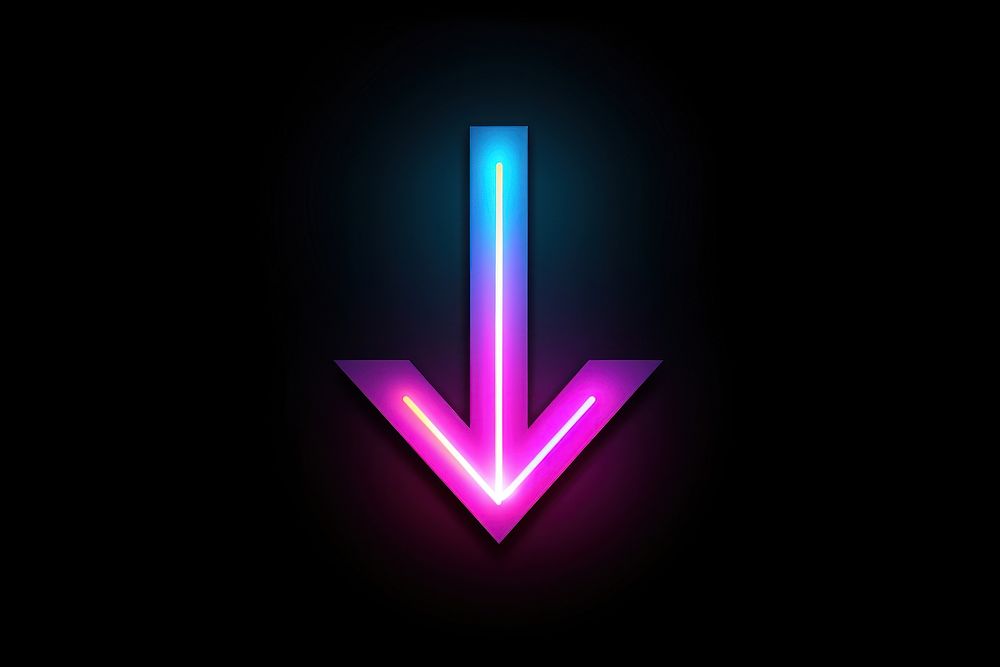 Neon icon arrow purple symbol light. AI generated Image by rawpixel.