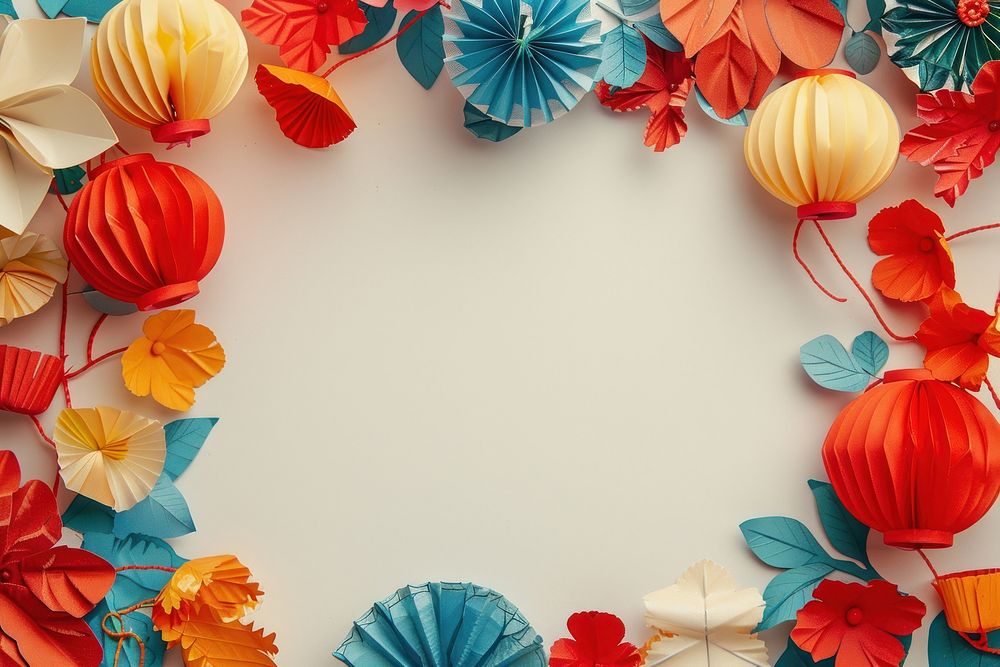 Chinese lanterns frame art backgrounds paper.