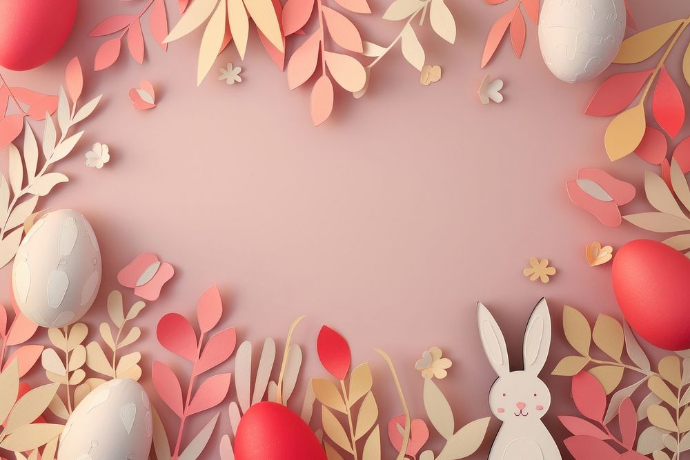 Easter eggs and bunny frame backgrounds art celebration.