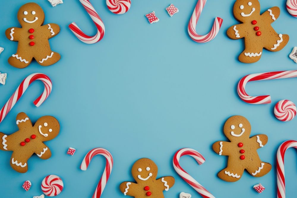 Candy cane frame gingerbread backgrounds cookie.