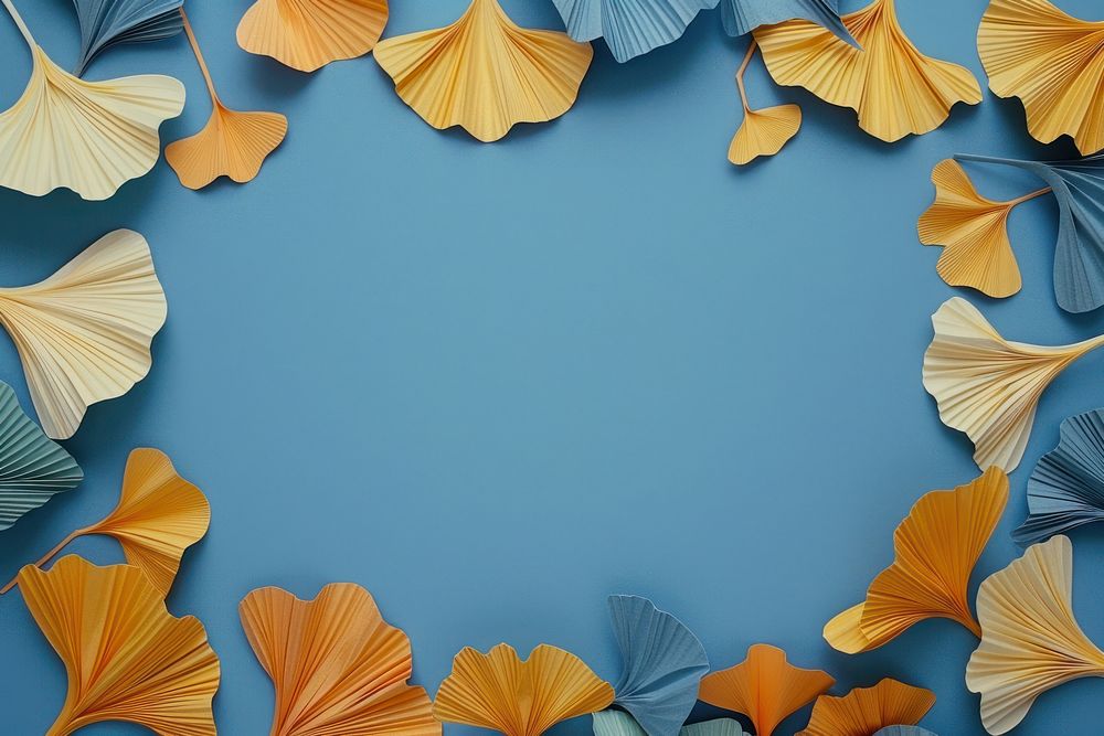 Ginko leaves frame art backgrounds petal.