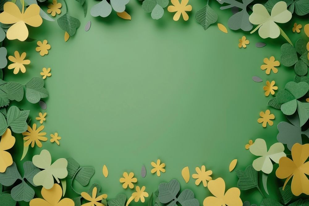 Lucky clovers frame green backgrounds nature.