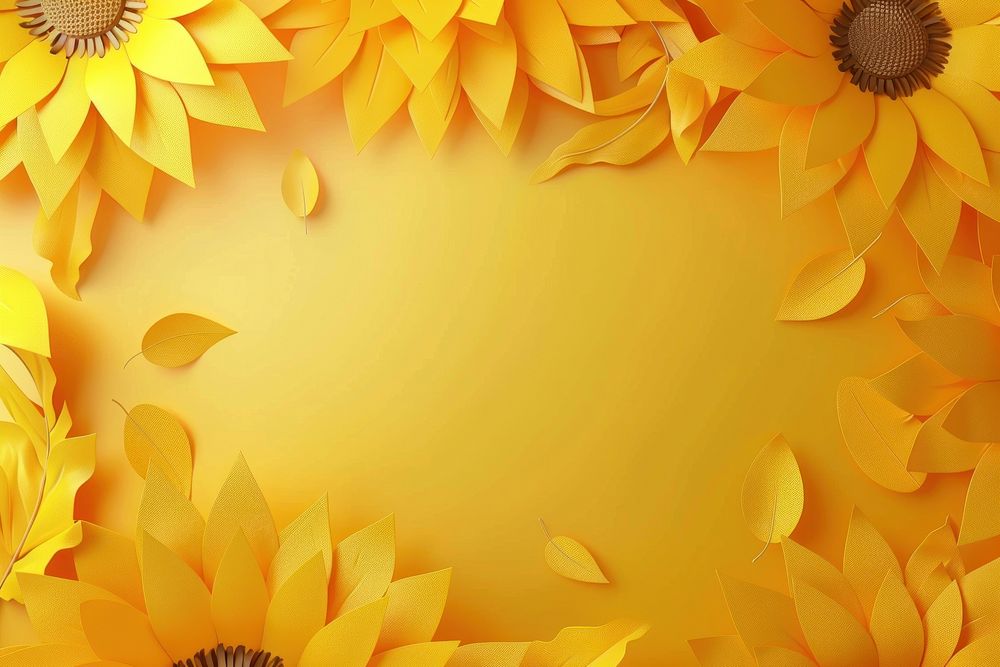 Sunflower frame backgrounds yellow inflorescence.