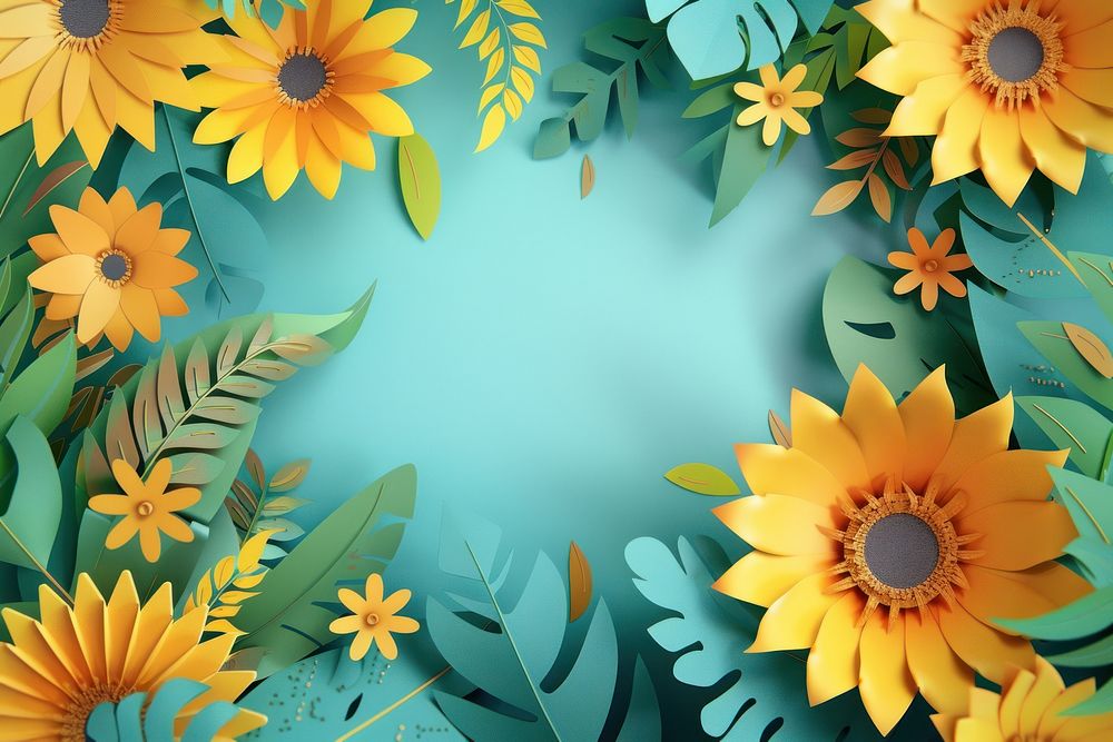 Sunflower frame backgrounds outdoors pattern.