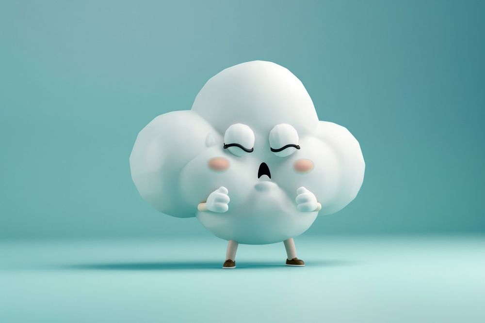 Cloud character cartoon nature figurine.