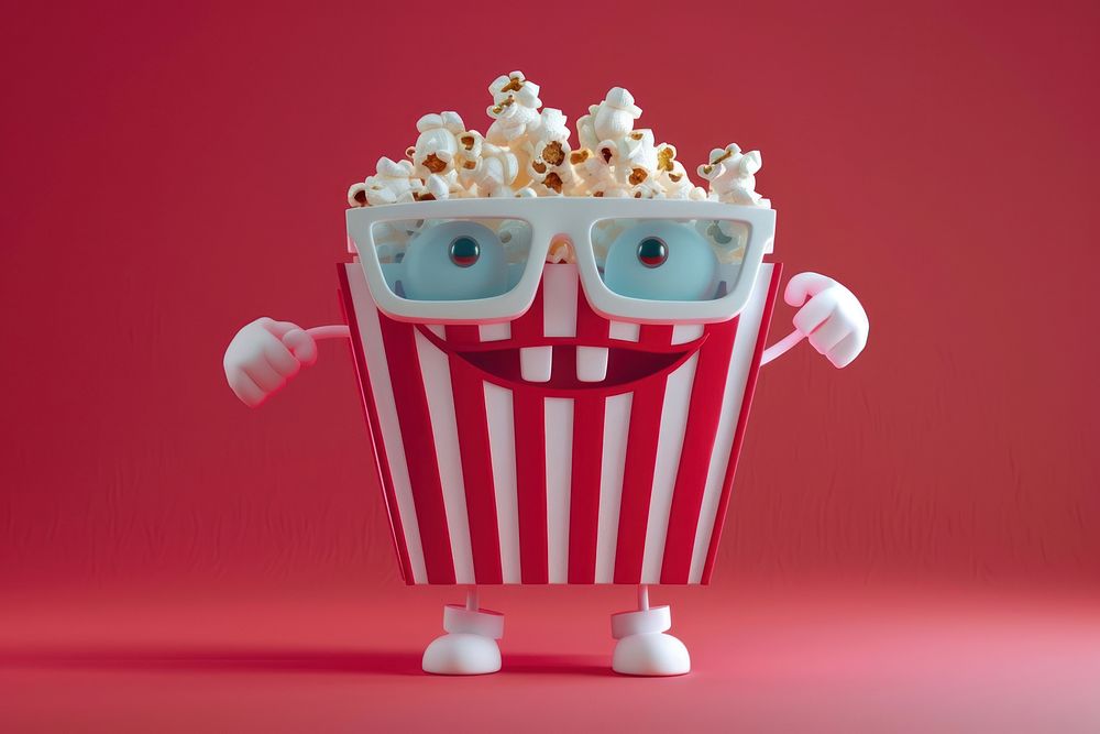 3d popcorn bucket character snack food clothing.