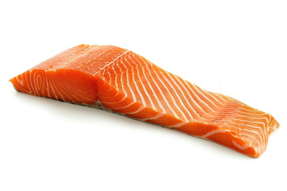 Salmon seafood white background relaxation.
