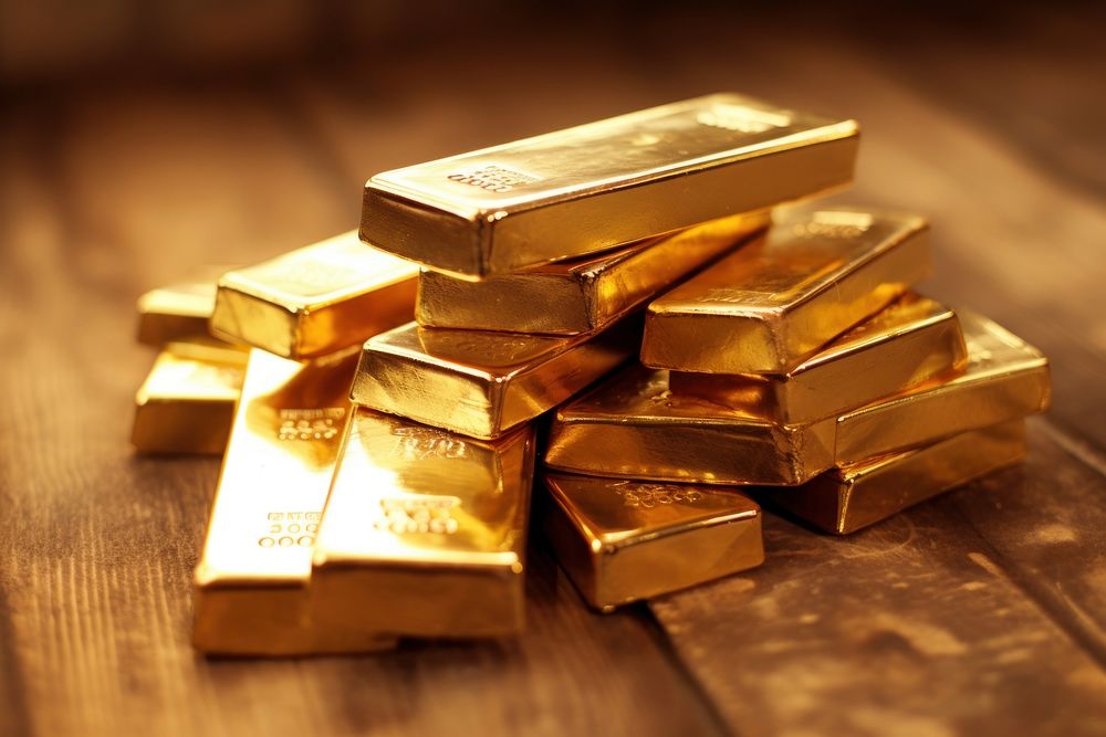 Gold bars currency treasure savings.