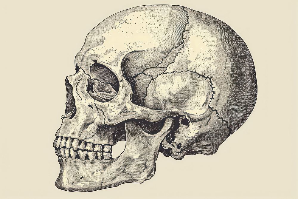 Skull drawing sketch human.