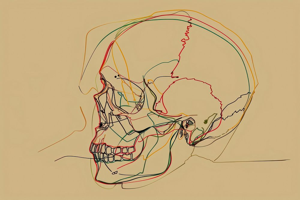 Skull art drawing sketch.
